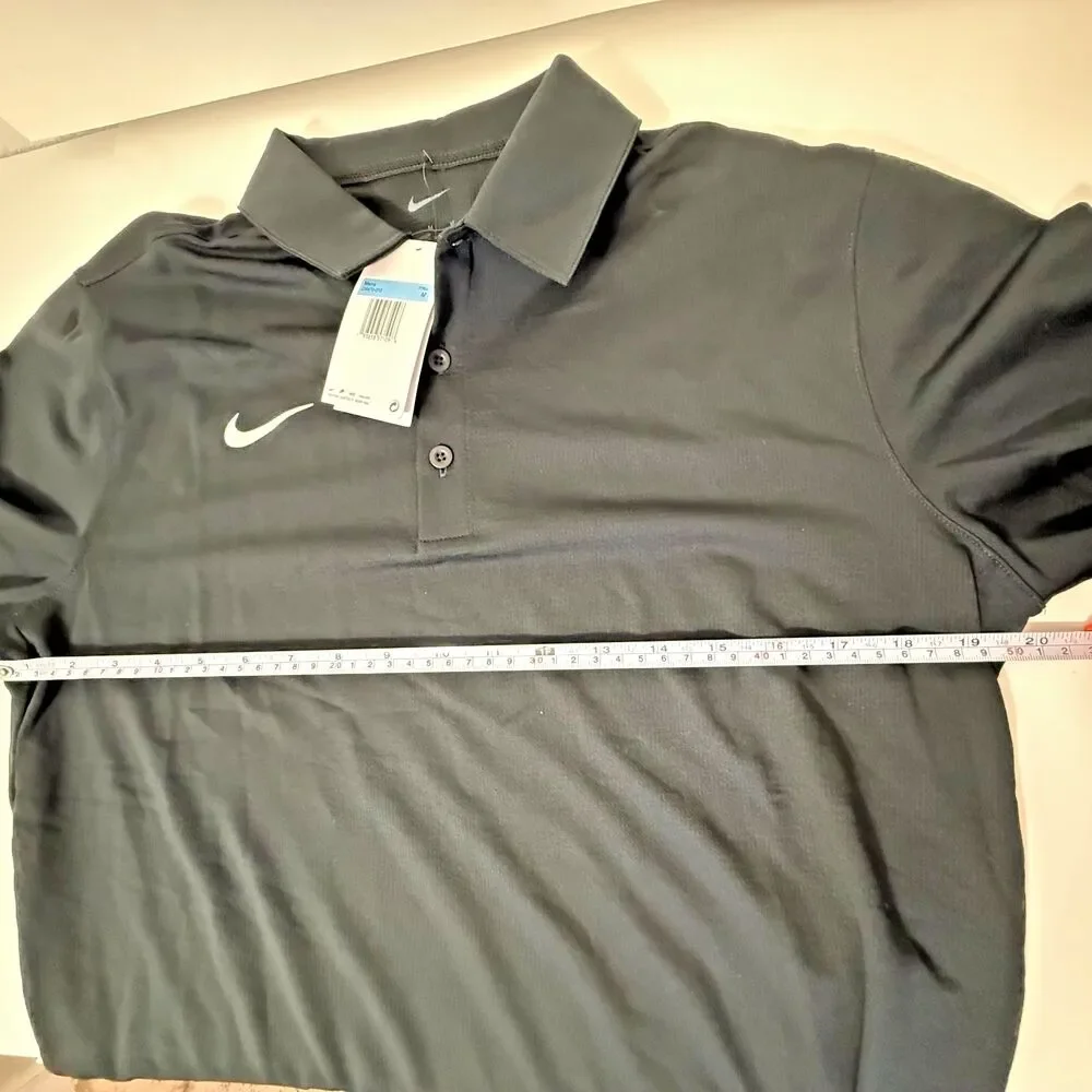 Nike Dri-FIT Polo Shirt Mens Medium Black Short Sleeve Golf Athletic NWT